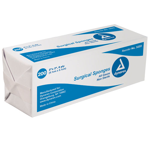 Gauze sponges non-sterile bulk 4  x 4 -12ply bag/200