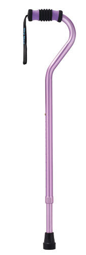 Standard offset walking cane adjustable aluminum purple