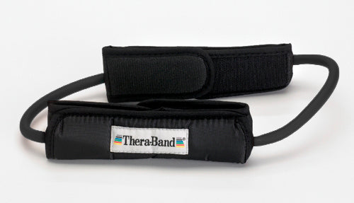 Theraband prof resist tubing loop w/padded cuffs black