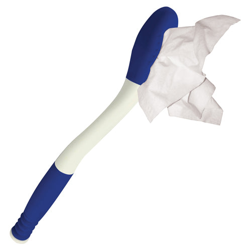 The wiping wand-long reach hygienic cleaning aid-blue jay