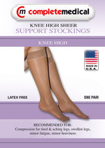 Ladies' sheer mild support  sm 15-20 mmhg  knee highs  beige